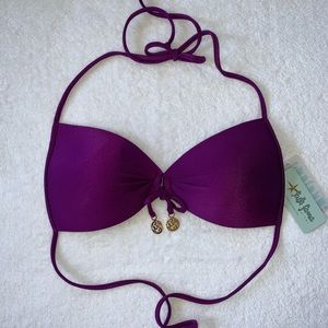 Luli Fama Molded Push Up Bandeau Halter Top Medium